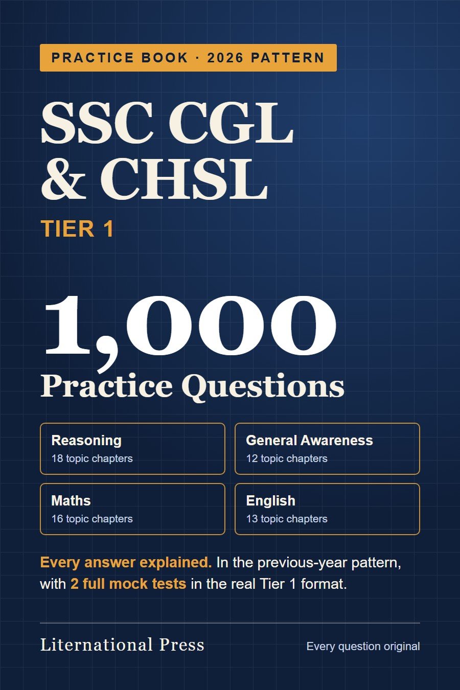 Cover of SSC CGL & CHSL Tier 1: 1,000 Practice Questions